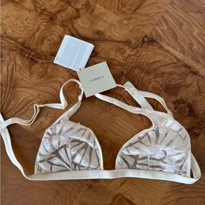 La Perla Cream Satin Bra with Adjustable Straps